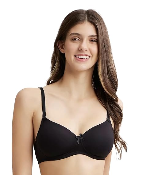 Jockey FE23 Women’s Wirefree Padded Cotton T-Shirt Bra – Medium Coverage Multiway with Detachable Straps